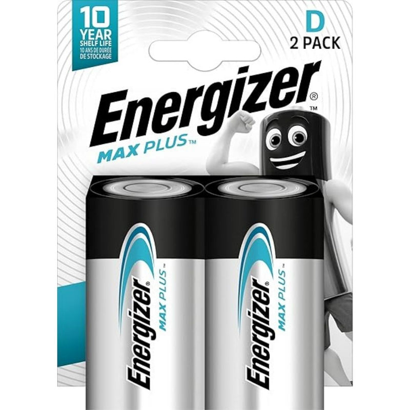 Energizer D Size Max Plus Alkaline Battery - Pack of 2