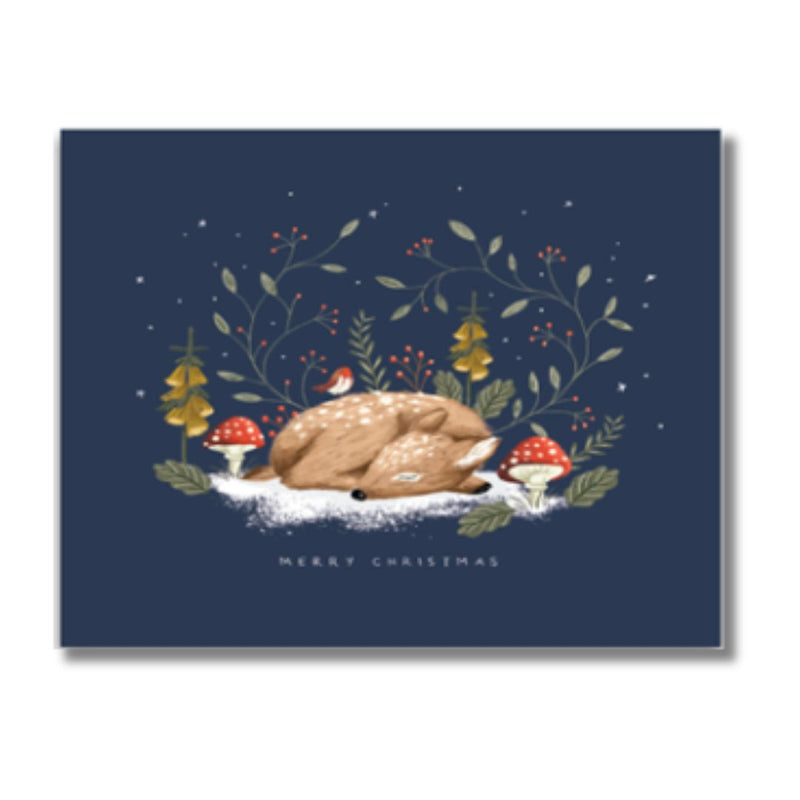Sleeping Deer  Christmas Cards