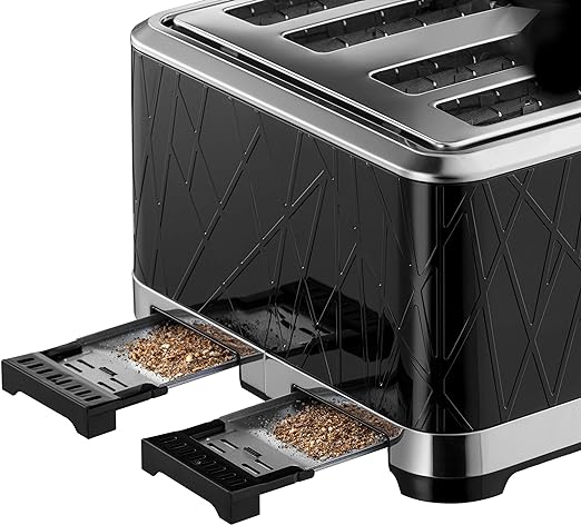 Russell Hobbs Structure Black 4 Slice Toaster