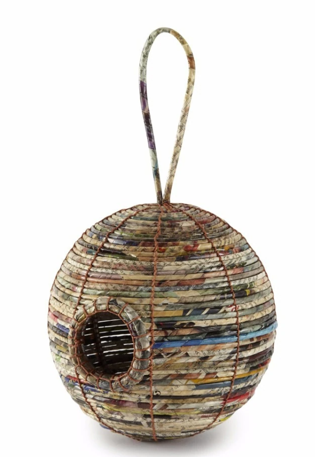 Recycled Paper Birdhouse Ball